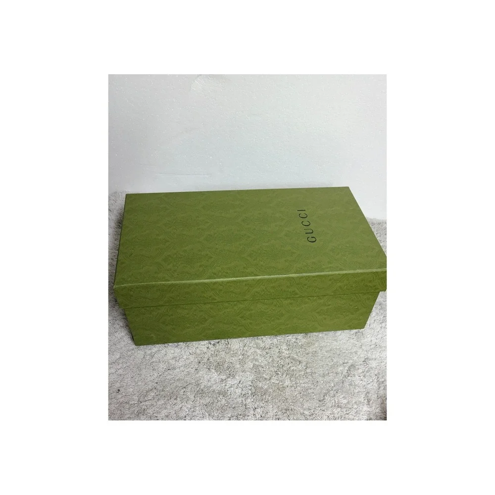 Gucci Green Damask Shoe Box with Dust Bags Laces Care Cards and Receipt 757604